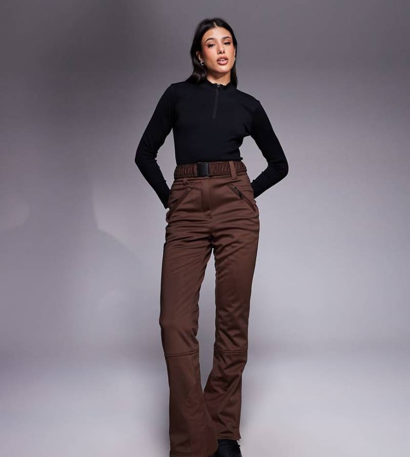 ASOS 4505 Tall - Ski - Softshell-Skihose in Kaffeebraun mit geradem Bein und Gürtel-Brown von ASOS 4505 Ski & Snow