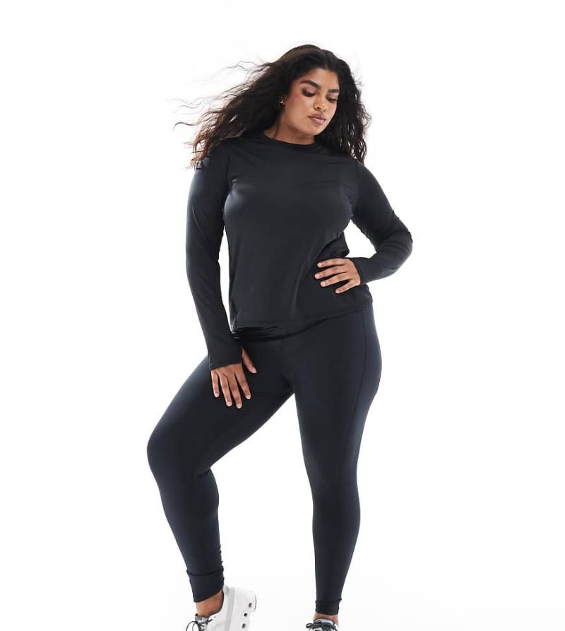 4505 Curve - Icon - Lauf-Leggings in Schwarz mit Handytasche und Taillenschnürung von 4505