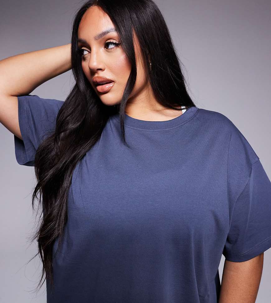 4505 Curve - Icon - Oversize-T-Shirt aus Baumwolle mit schnelltrocknendem Finish in Marineblau von 4505