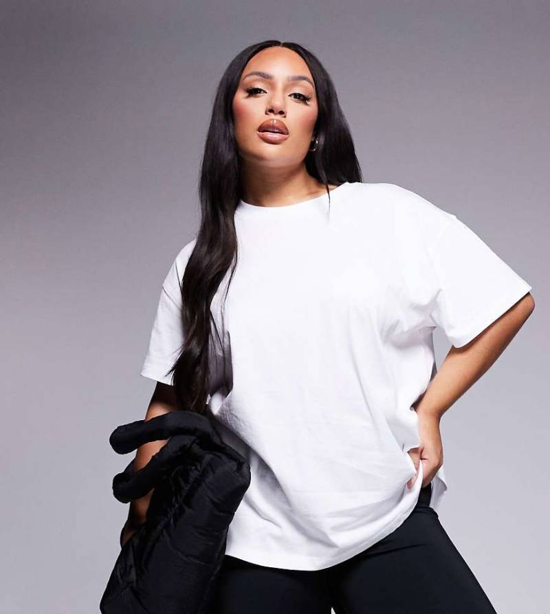 4505 Curve - Icon - Oversize-T-Shirt aus Baumwolle mit schnelltrocknendem Finish in Weiß von 4505
