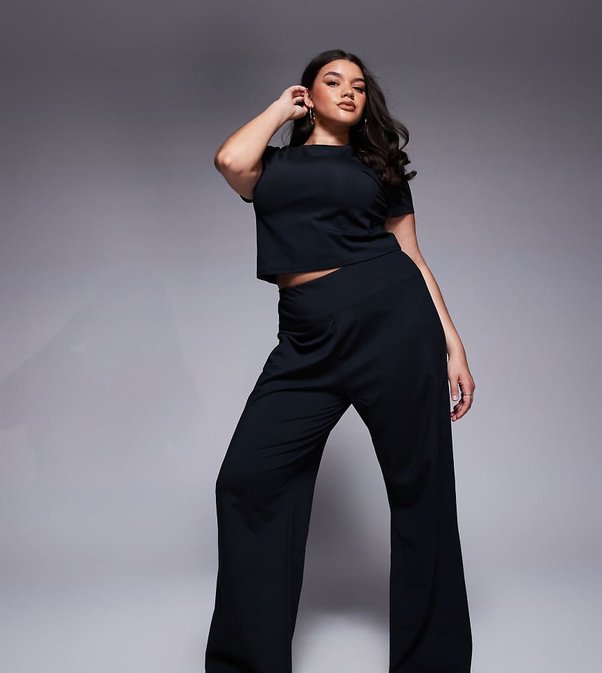 4505 Curve - Icon - Weiche Tanzhose in Schwarz mit weitem Bein und hohem Bund 4505 Curve - Icon - Weiche Tanzhose in Schwarz mit weitem Bein und hohem Bund von 4505