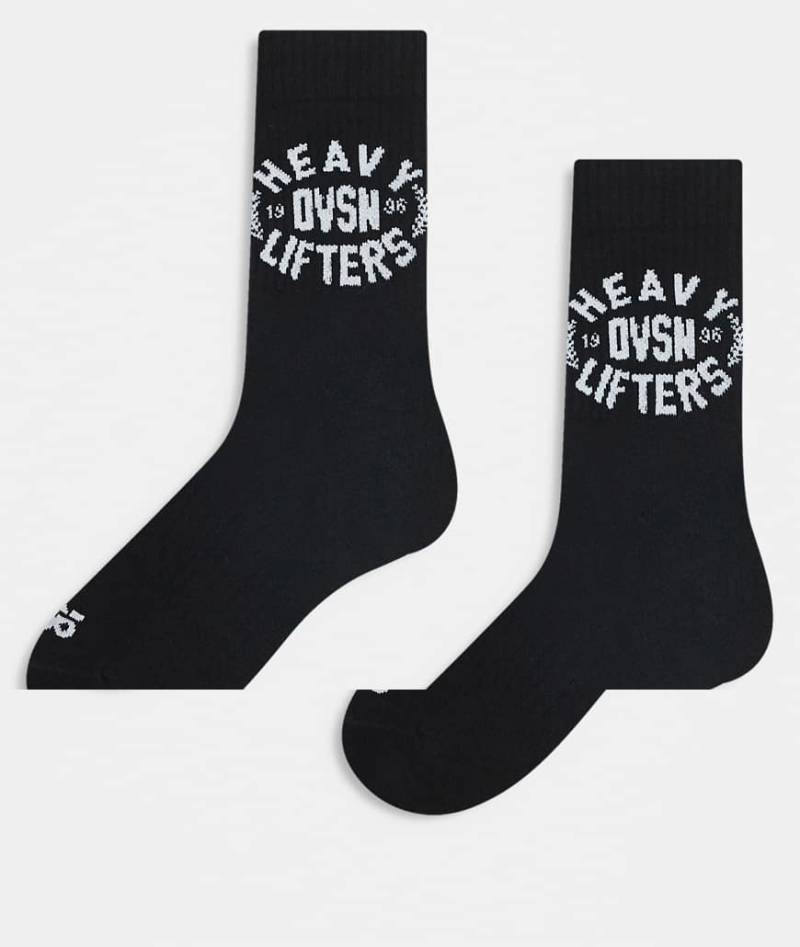 4505 - Heavy Lifting - 2er-Pack Sportsocken in Schwarz mit Grafiktext von 4505