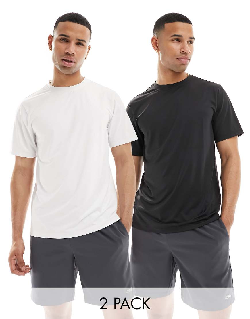 4505 - Icon - 2er-Pack schnelltrocknende Sport-T-Shirts in Schwarz und Weiß-Bunt 4505 - Icon - 2er-Pack schnelltrocknende Sport-T-Shirts in Schwarz und Weiß-Bunt von 4505