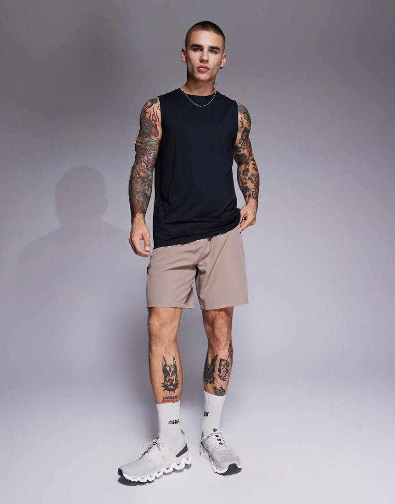 4505 - Icon - Sport-Tanktop aus schnelltrocknendem Netzstoff in Schwarz von 4505