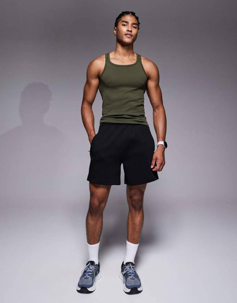 4505 - Icon - Sweatshorts aus schwerer Baumwolle in Schwarz mit schnell trocknendem Finish von 4505