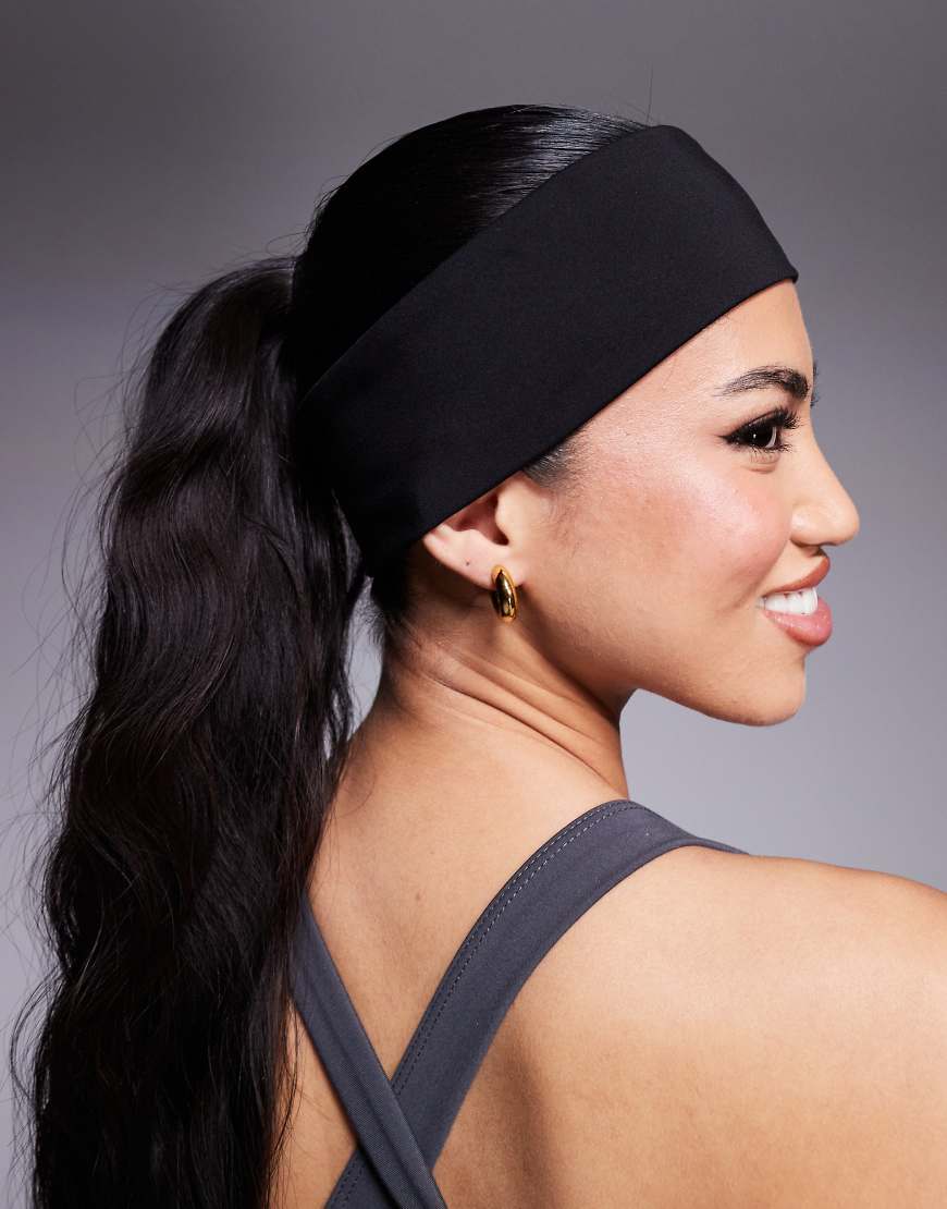 4505 - Icon - Weiches, breites Yoga-Stirnband in Schwarz 4505 - Icon - Weiches, breites Yoga-Stirnband in Schwarz von 4505