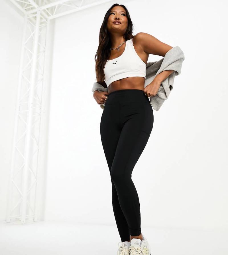 4505 Petite - Icon - Lauf-Leggings in Schwarz mit Handytasche und Taillenschnürung von 4505