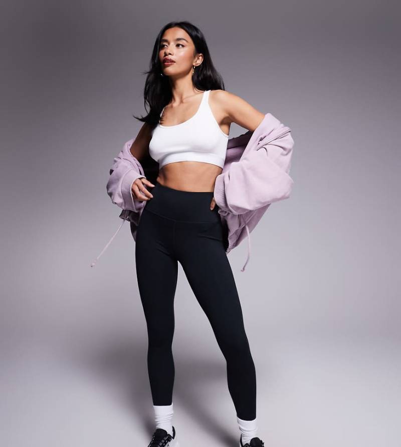 4505 Petite - Icon - Weiche Yoga-Leggings in Schwarz mit hohem Bund von 4505