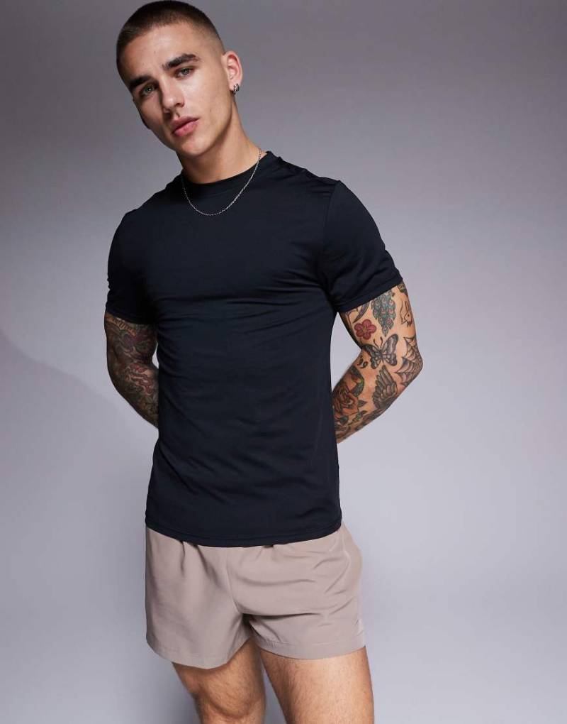 4505 - Schwarzes Muskel-T-Shirt mit Quick-Dry-Technologie von 4505