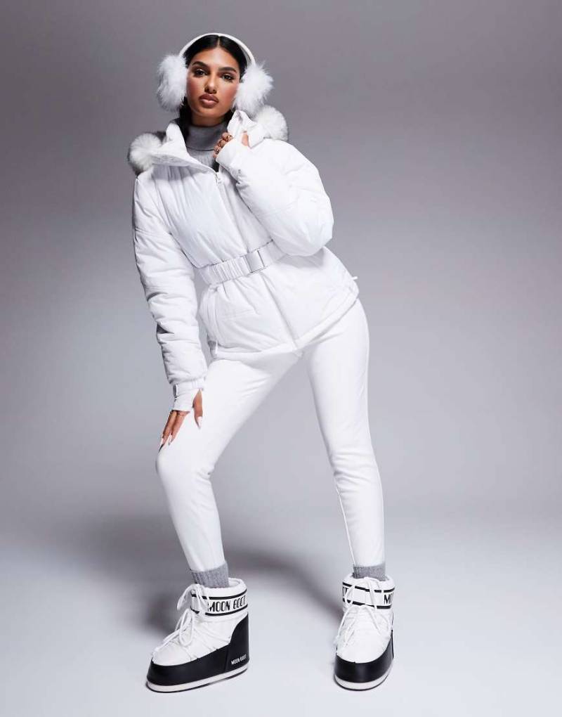 4505 - Ski - Wasserabweisende Softshell-Skihose in Weiß mit engem Schnitt von ASOS 4505 Ski & Snow