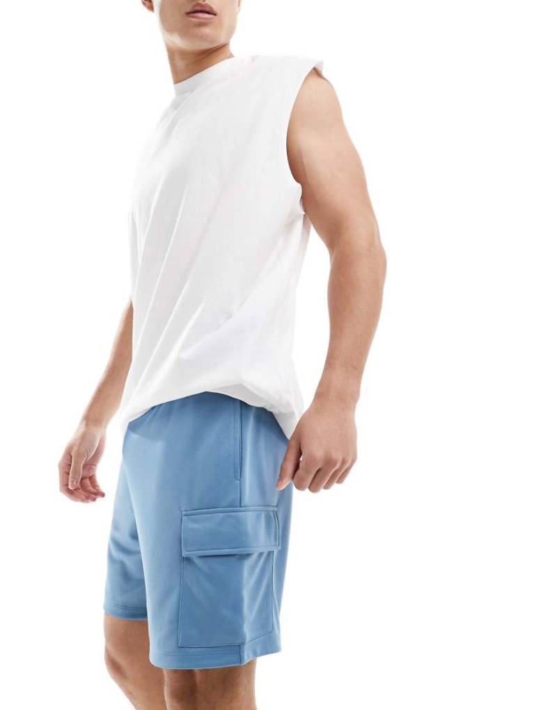 4505 - Sport-Cargoshorts in Schieferblau mit Netzstoff von 4505
