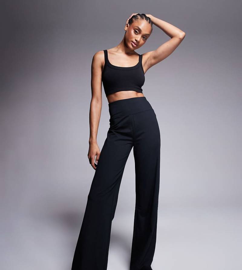 4505 Tall - Icon - Weiche Tanzhose in Schwarz mit weitem Bein und hohem Bund von 4505