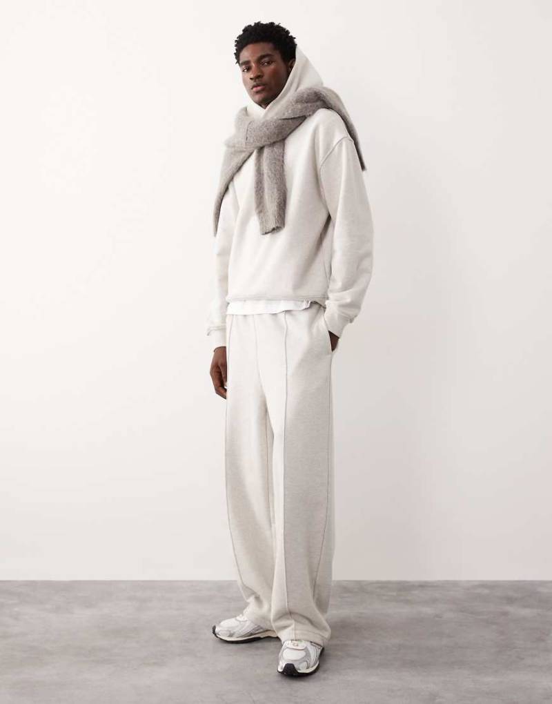 ASOS COLLECTIVE - AC-B-2572 - Jogginghose aus schwerem Stoff in meliertem Grau mit festem Saum und Signatur von ASOS COLLECTIVE