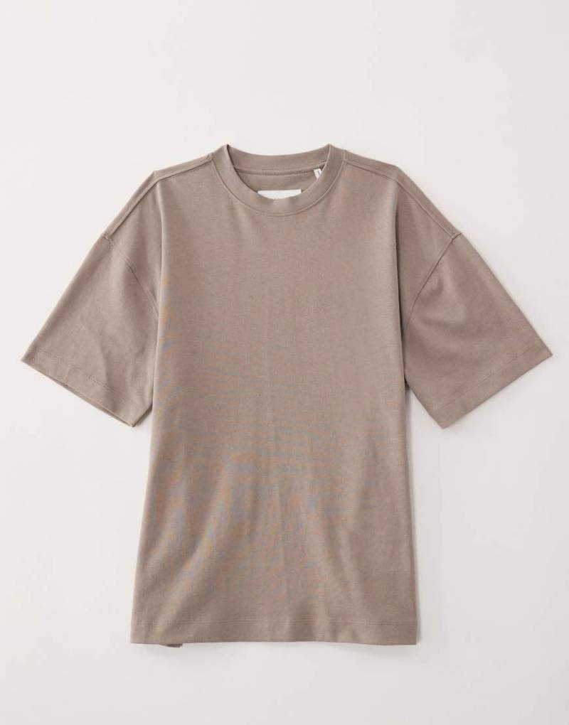 ASOS COLLECTIVE - AC-T-251 - Signature-Fit-T-Shirt aus schwerem Stoff in Steinbeige-Grau von ASOS COLLECTIVE