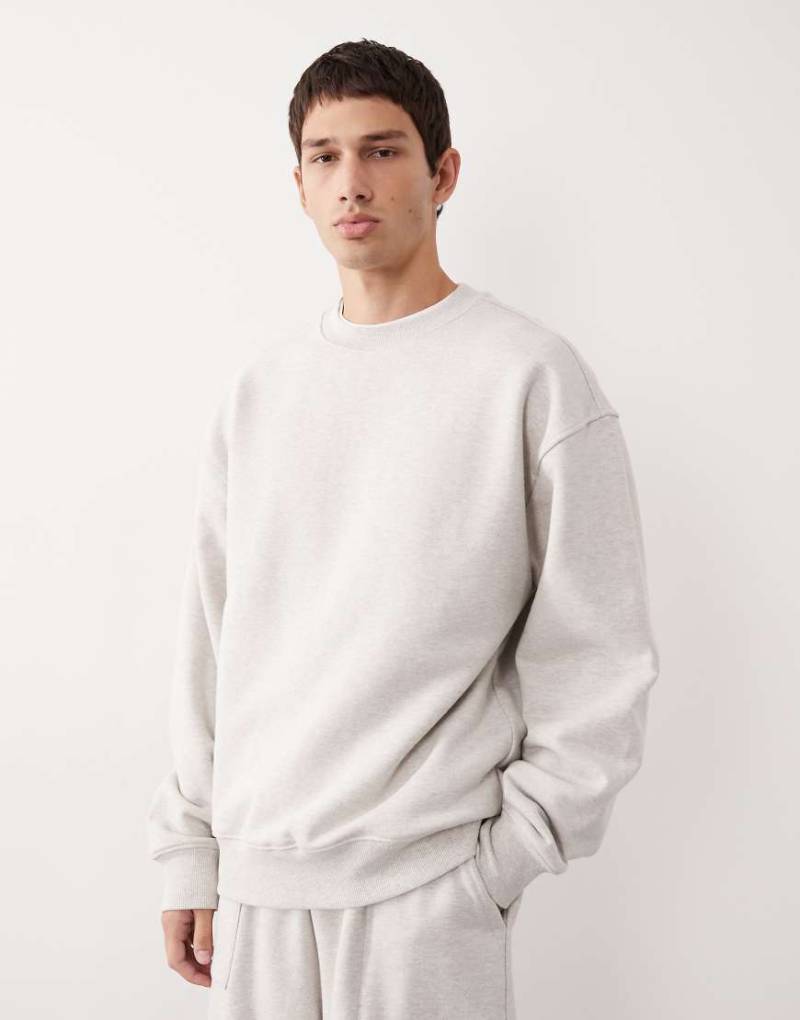ASOS COLLECTIVE - AC-T-2571 - Signature-Fit-Sweatshirt aus schwerem Stoff in Anthrazit meliert mit Rundhalsausschnitt-Grau ASOS COLLECTIVE - AC-T-2571 - Signature-Fit-Sweatshirt aus schwerem Stoff in Anthrazit meliert mit Rundhalsausschnitt-Grau von ASOS COLLECTIVE