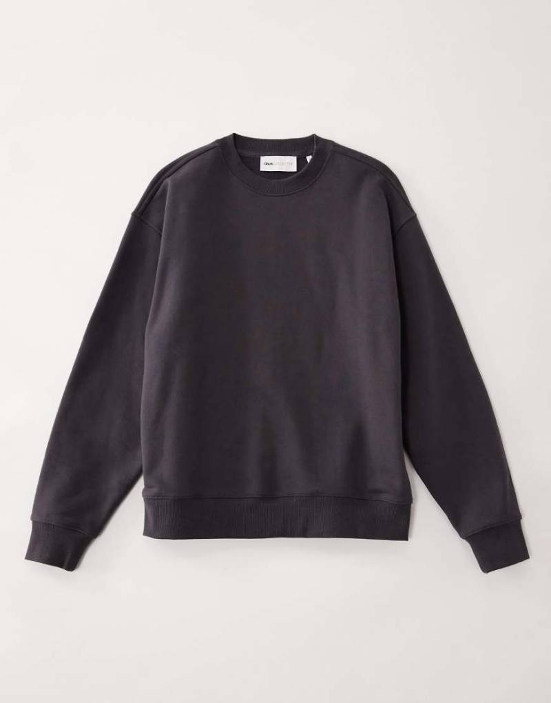 ASOS COLLECTIVE - AC-T-2571 - Signature-Fit-Sweatshirt aus sehr schwerem Stoff in Anthrazit mit Rundhalsausschnitt-Grau von ASOS COLLECTIVE