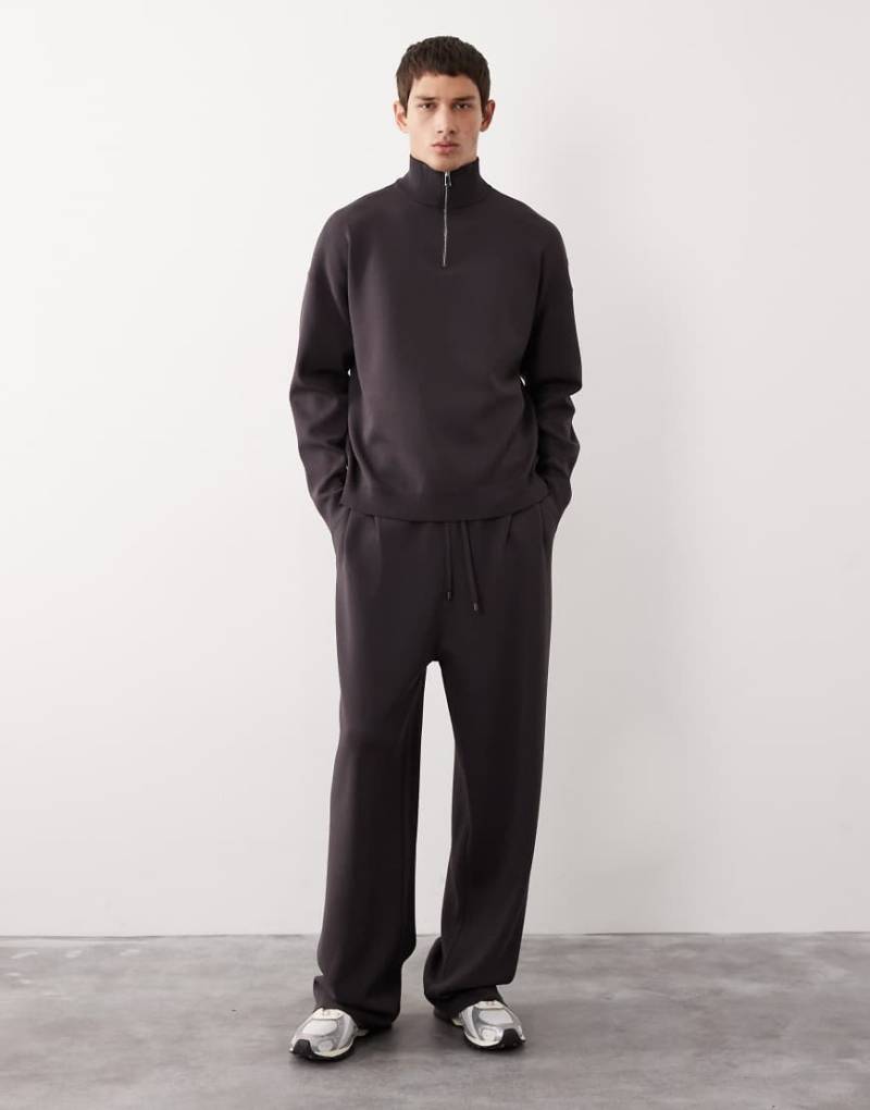 ASOS COLLECTIVE - Jogginghose aus Strick in Anthrazit mit Ballon-Passform, Kombiteil-Grau von ASOS COLLECTIVE