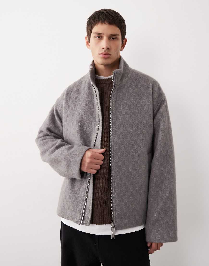 ASOS COLLECTIVE - Oversize-Coachjacke aus Wollmix in Grau ASOS COLLECTIVE - Oversize-Coachjacke aus Wollmix in Grau von ASOS COLLECTIVE