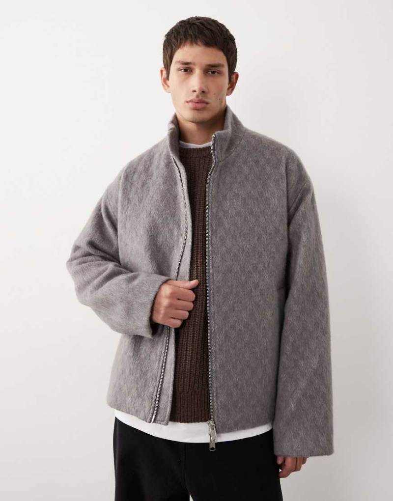 ASOS COLLECTIVE - Oversize-Coachjacke aus Wollmix in Grau ASOS COLLECTIVE - Oversize-Coachjacke aus Wollmix in Grau von ASOS COLLECTIVE