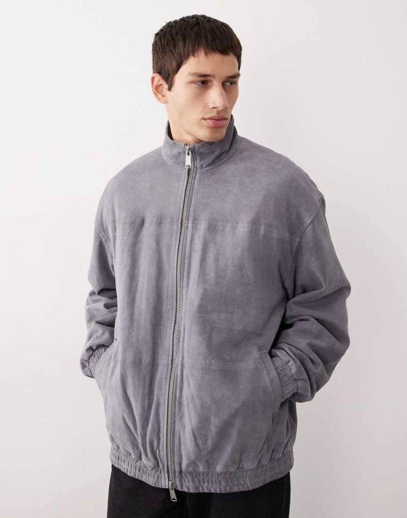ASOS COLLECTIVE - Trainingsjacke aus Wildleder in Grau ASOS COLLECTIVE - Trainingsjacke aus Wildleder in Grau von ASOS COLLECTIVE