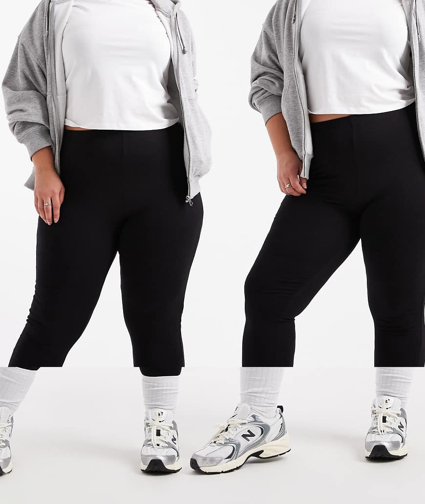 ASOS DESIGN Curve - 2er-Pack Leggings in Schwarz ASOS DESIGN Curve - 2er-Pack Leggings in Schwarz von ASOS Curve