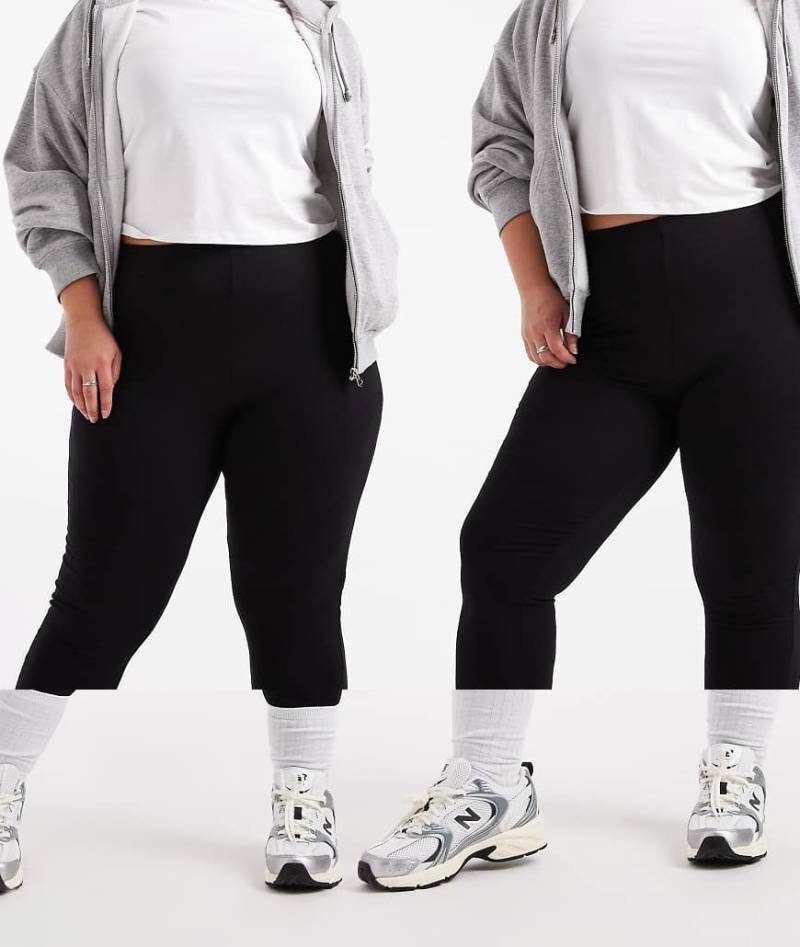 ASOS DESIGN Curve - 2er-Pack Leggings in Schwarz von ASOS Curve