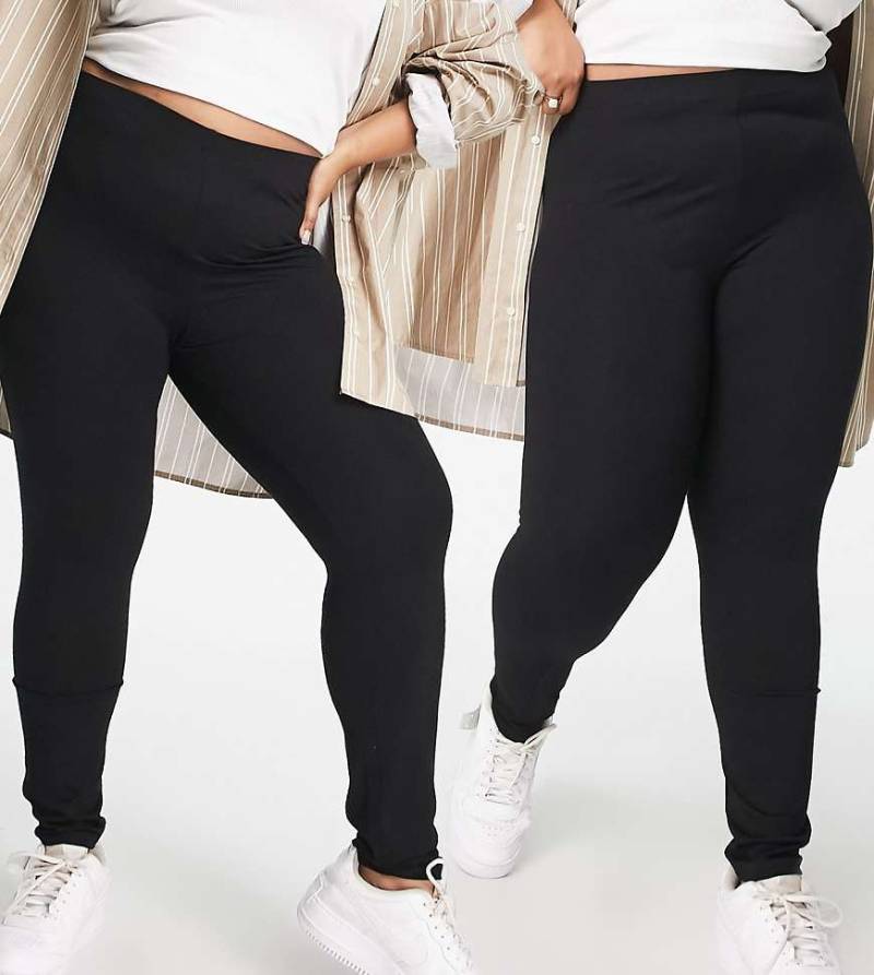ASOS DESIGN Curve - 2er-Pack Leggings in Schwarz von ASOS Curve