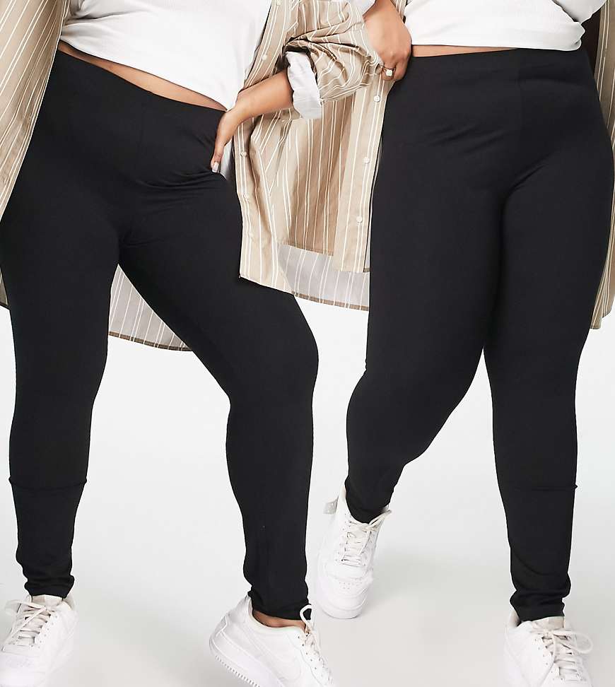 ASOS DESIGN Curve - 2er-Pack Leggings in Schwarz ASOS DESIGN Curve - 2er-Pack Leggings in Schwarz von ASOS Curve