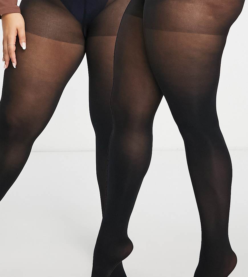 ASOS DESIGN Curve - 2er Pack Strumpfhosen in Schwarz mit 60 Denier in superstretchiger Passform ASOS DESIGN Curve - 2er Pack Strumpfhosen in Schwarz mit 60 Denier in superstretchiger Passform von ASOS Curve