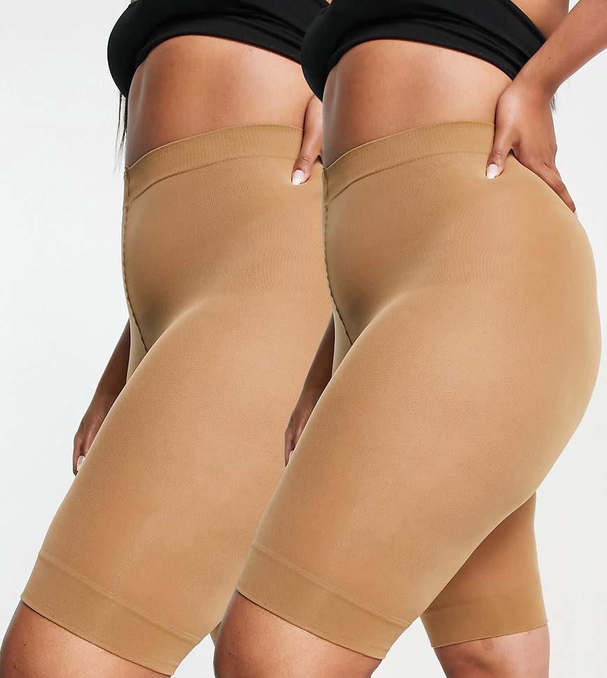 ASOS DESIGN Curve - 2er-Pack nicht scheuernde Shorts in Gold-Bronze-Braun ASOS DESIGN Curve - 2er-Pack nicht scheuernde Shorts in Gold-Bronze-Braun von ASOS Curve