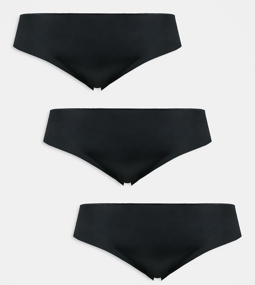 ASOS DESIGN Curve - 3er-Pack sich nicht abzeichnende Brazilian-Slips in Schwarz mit Spitze ASOS DESIGN Curve - 3er-Pack sich nicht abzeichnende Brazilian-Slips in Schwarz mit Spitze von ASOS Curve