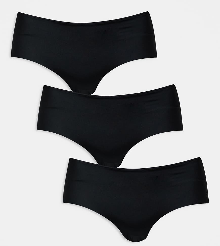 ASOS DESIGN Curve - 3er-Pack sich nicht abzeichnende Hüftslips in Schwarz ASOS DESIGN Curve - 3er-Pack sich nicht abzeichnende Hüftslips in Schwarz von ASOS Curve