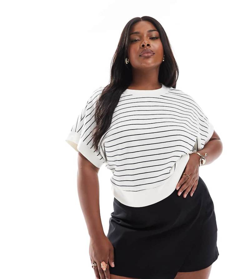 ASOS DESIGN Curve - Asymmetrischer Skort aus Bengaline in Schwarz von ASOS Curve