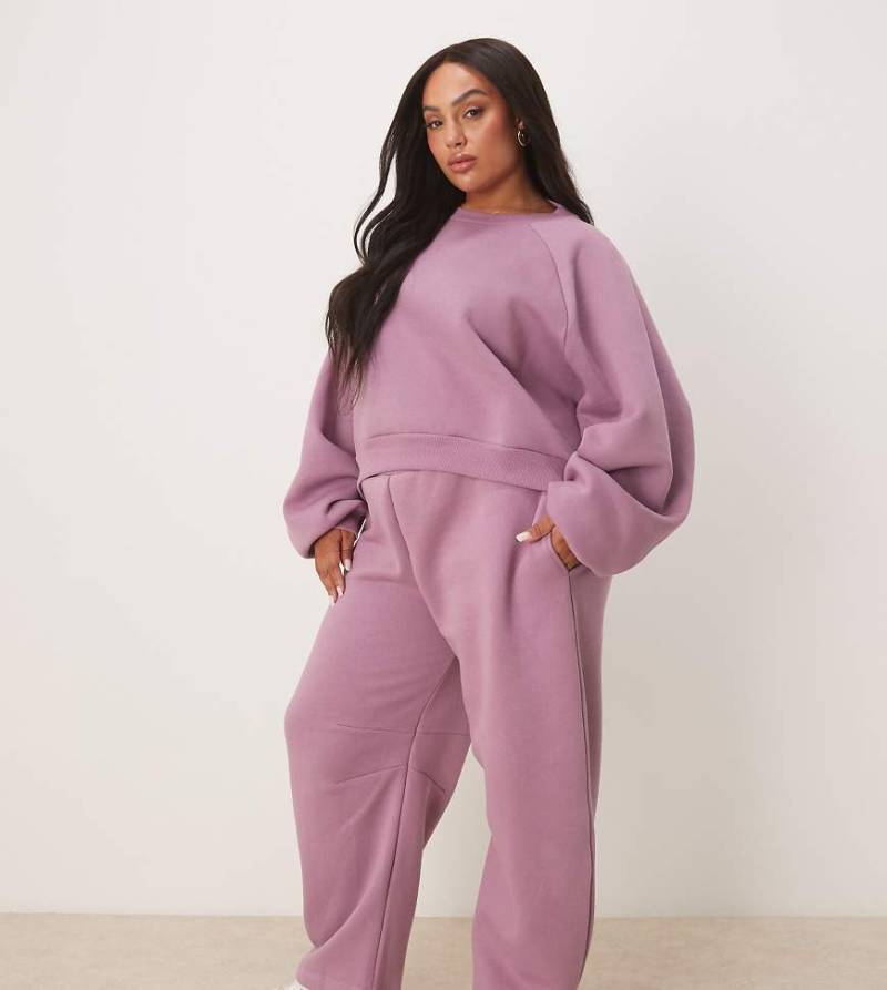 ASOS DESIGN Curve - Barrel-Jogginghose in Altrosa, Kombiteil von ASOS Curve