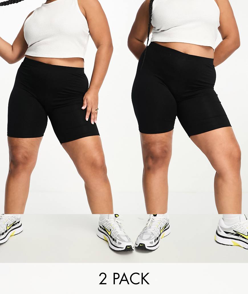 ASOS DESIGN Curve - Basic-Leggings-Shorts in Schwarz im 2er-Pack ASOS DESIGN Curve - Basic-Leggings-Shorts in Schwarz im 2er-Pack von ASOS Curve