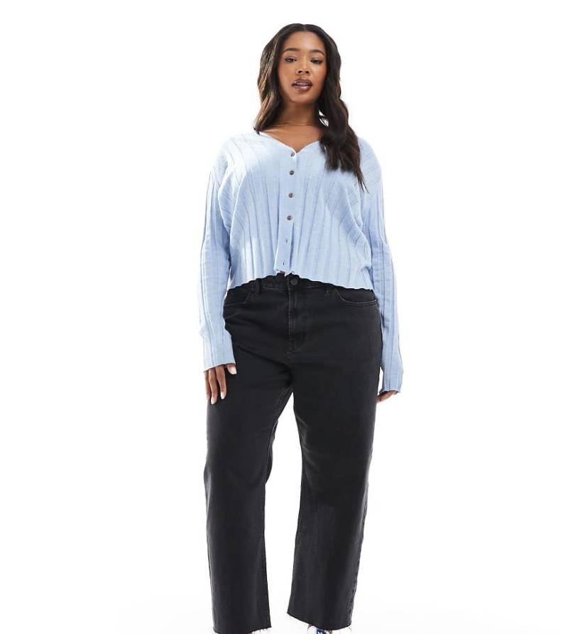 ASOS DESIGN Curve - Knöchellange, gerade geschnittene Jeans in Schwarz von ASOS Curve