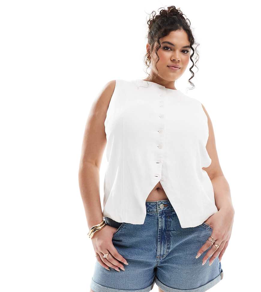 ASOS DESIGN Curve - Bequeme Mom-Jeansshorts in Mittelblau ASOS DESIGN Curve - Bequeme Mom-Jeansshorts in Mittelblau von ASOS Curve