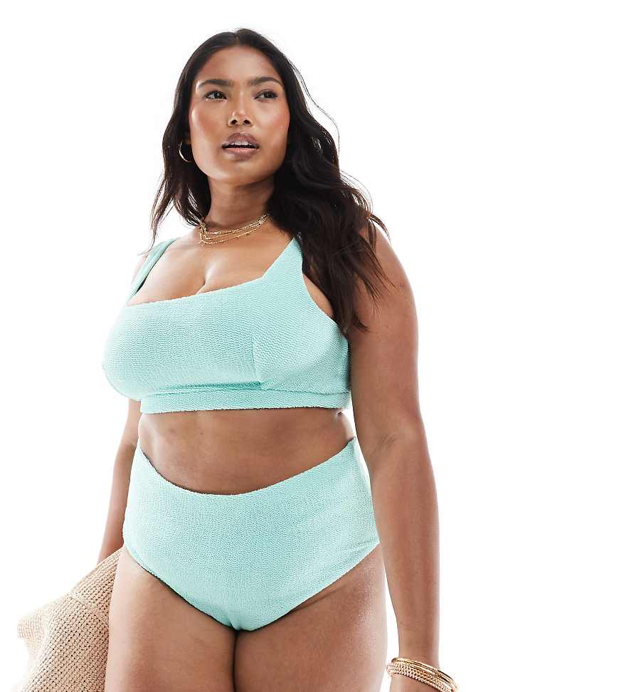 ASOS DESIGN Curve - Charlene - Strukturiertes Cropped Bikinioberteil in Minzgrün mit eckigem Ausschnitt ASOS DESIGN Curve - Charlene - Strukturiertes Cropped Bikinioberteil in Minzgrün mit eckigem Ausschnitt von ASOS Curve