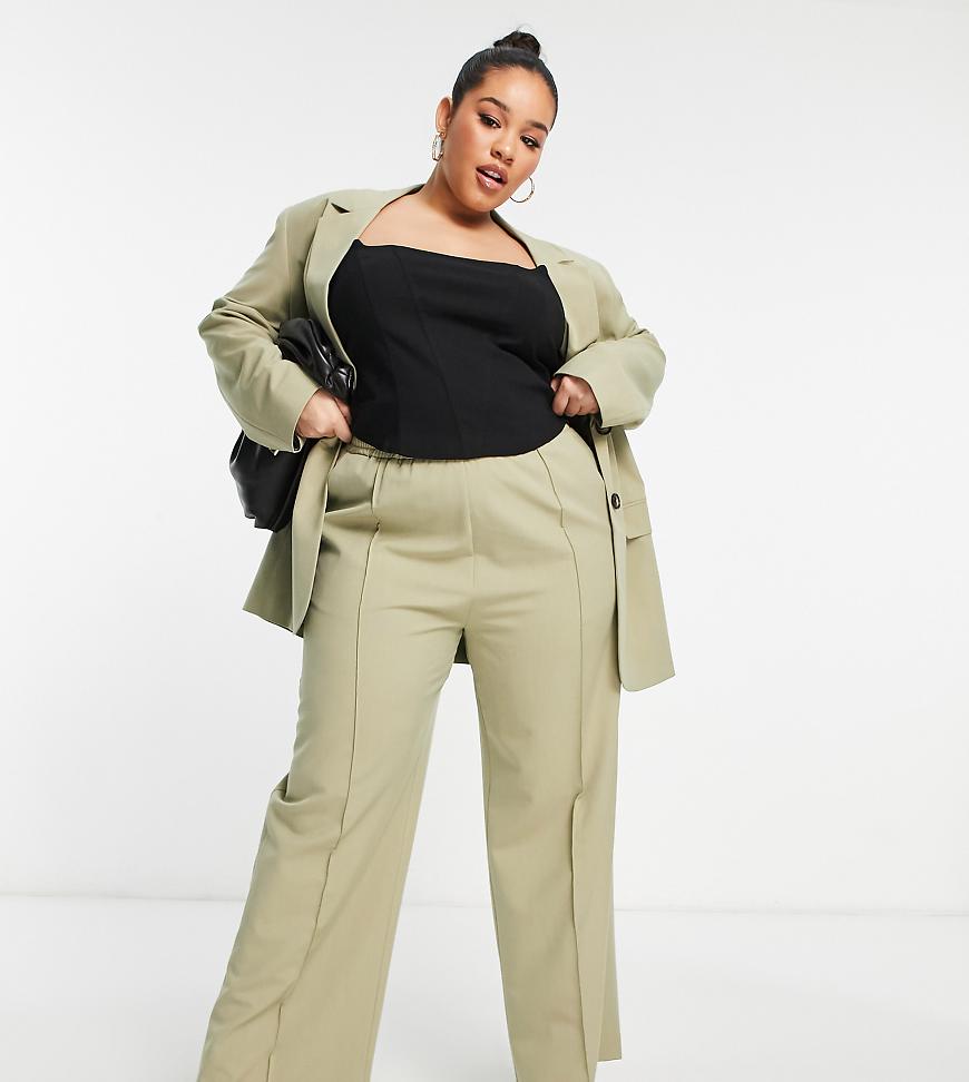 ASOS DESIGN Curve - Commuter-Anzughose in Salbeigrün mit elastischem Bund ASOS DESIGN Curve - Commuter-Anzughose in Salbeigrün mit elastischem Bund von ASOS Curve