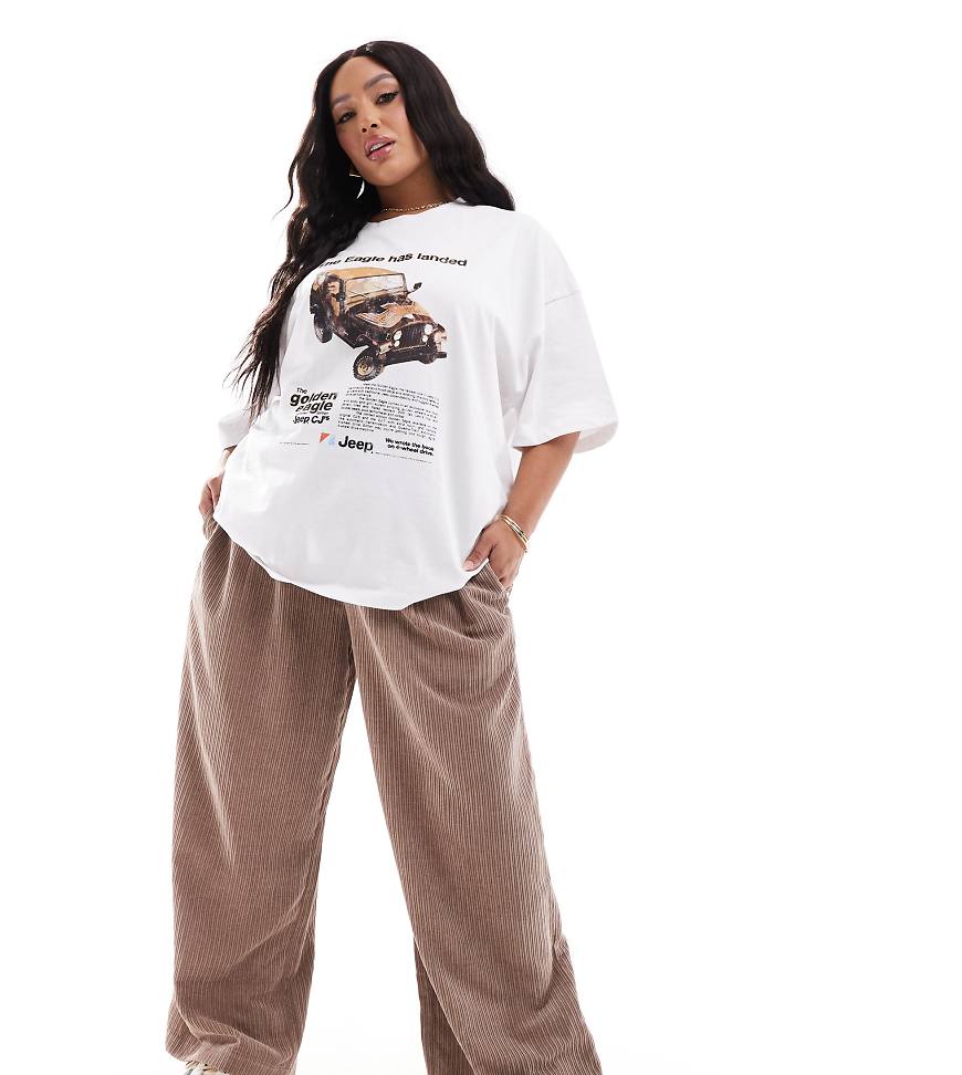ASOS DESIGN Curve - Cord-Schlupfhose in Neutral mit weitem Schnitt ASOS DESIGN Curve - Cord-Schlupfhose in Neutral mit weitem Schnitt von ASOS Curve