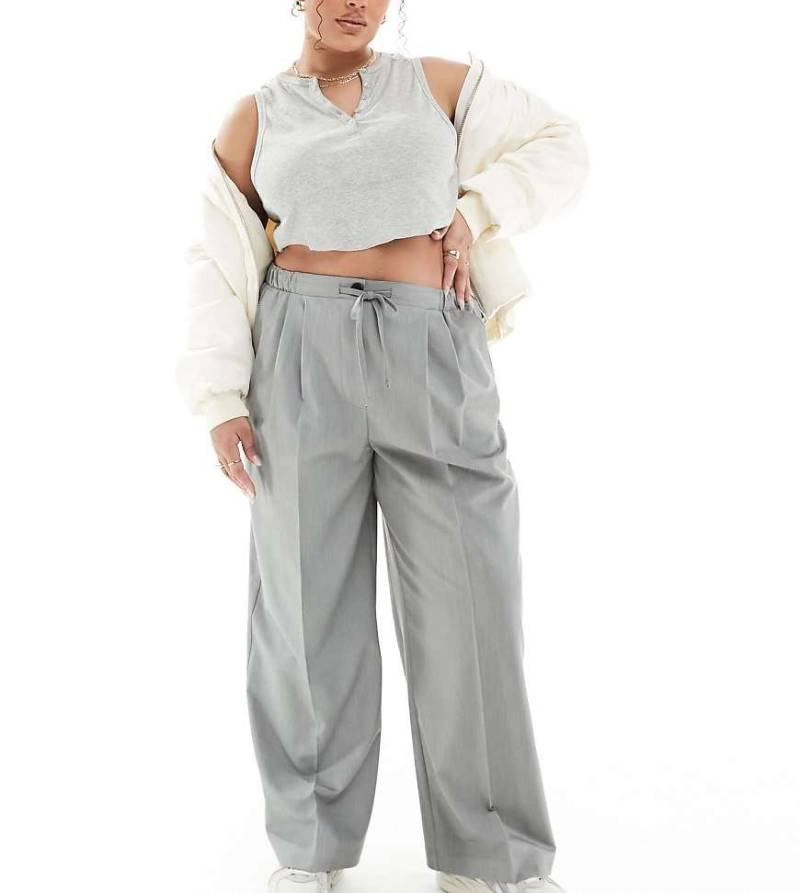 ASOS DESIGN Curve - Elegante Schlupfhose in Grau von ASOS Curve