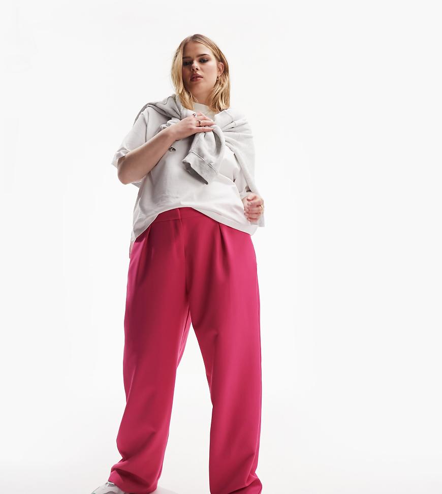 ASOS DESIGN Curve - Everyday - Weite Boy-Anzughose in Stein-Rosa von ASOS Curve