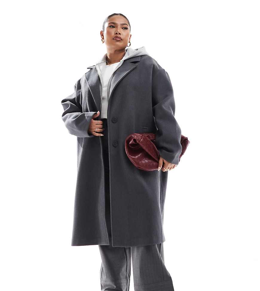 ASOS DESIGN Curve - Formeller Mantel zum Überziehen in Anthrazit-Grau ASOS DESIGN Curve - Formeller Mantel zum Überziehen in Anthrazit-Grau von ASOS Curve