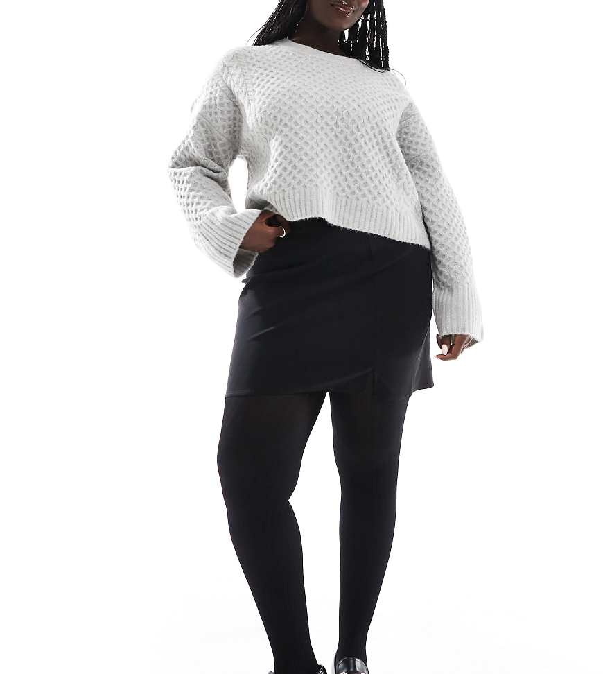 ASOS DESIGN Curve - Gerippte Strumpfhose in Schwarz ASOS DESIGN Curve - Gerippte Strumpfhose in Schwarz von ASOS Curve