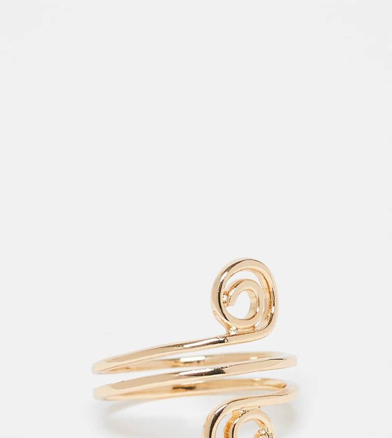 ASOS DESIGN Curve - Goldfarbener Ring mit doppeltem Spiraldesign von ASOS Curve