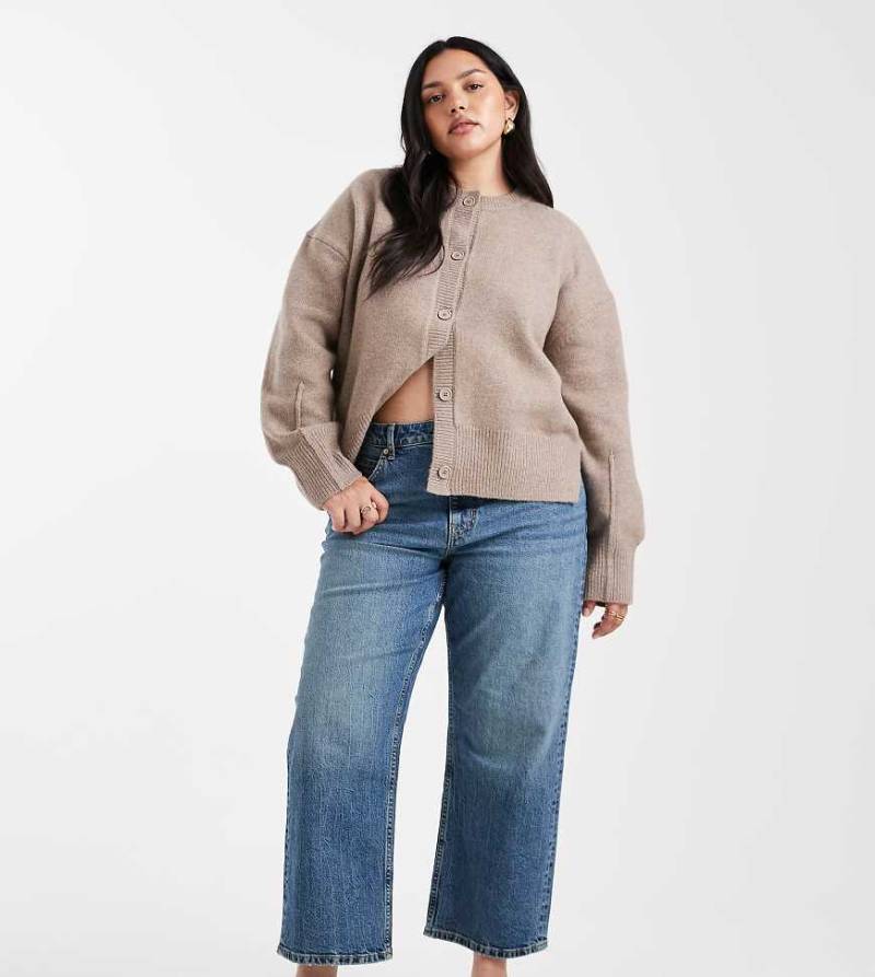 ASOS DESIGN Curve - Knöchellange, gerade geschnittene Jeans in Mittelblau mit Comfort-Stretch von ASOS Curve