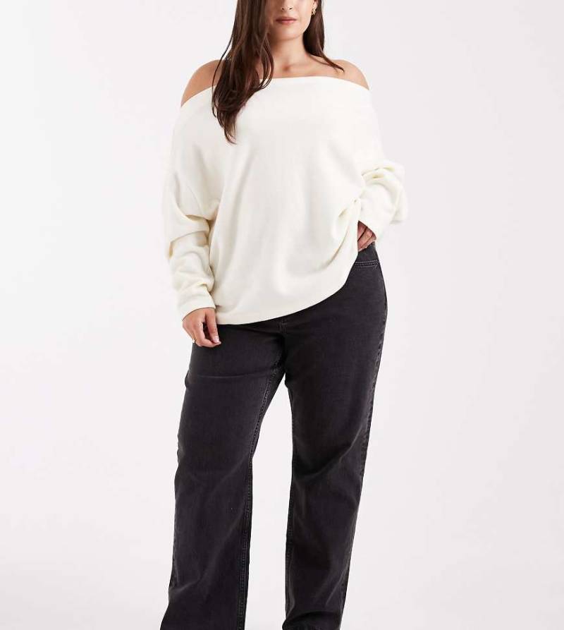 ASOS DESIGN Curve - Knöchellange, gerade geschnittene Jeans mit Comfort-Stretch in dunkler Waschung-Blau von ASOS Curve