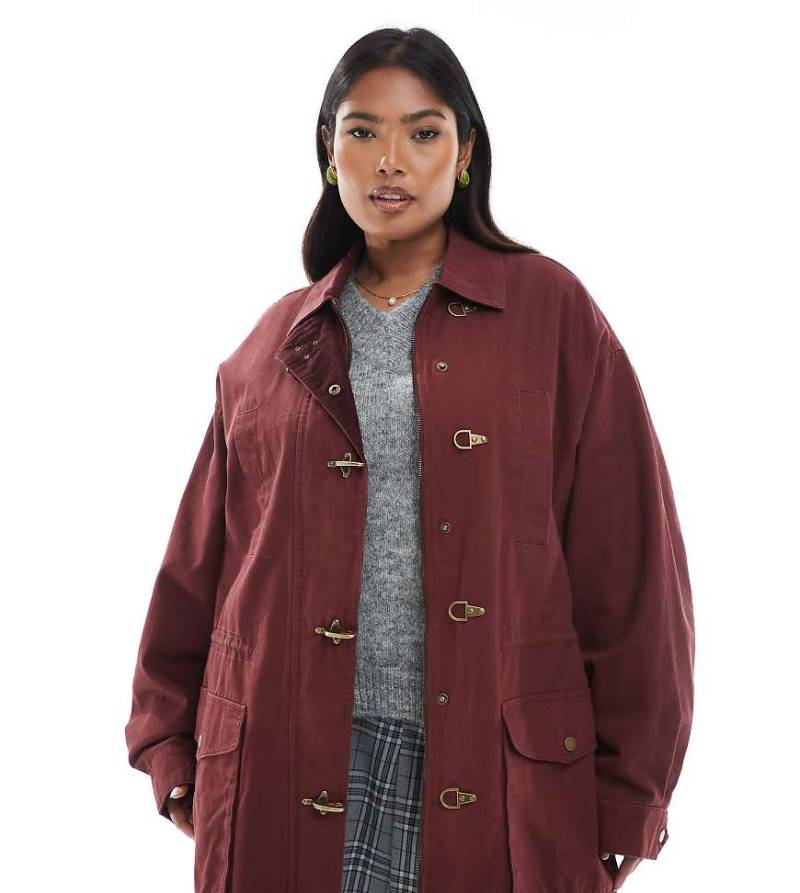ASOS DESIGN Curve - Leichter Parka in Burgunderrot-Keine Farbe von ASOS Curve