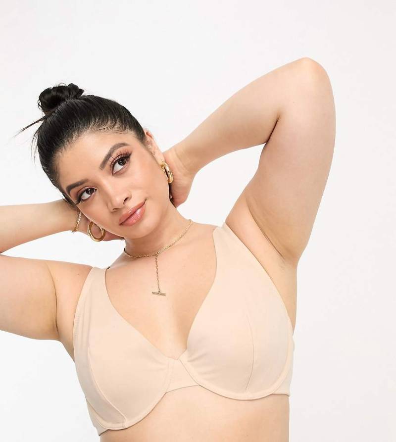 ASOS DESIGN Curve - Marina - Glättender Bügel-BH in Beige-Neutral von ASOS Curve