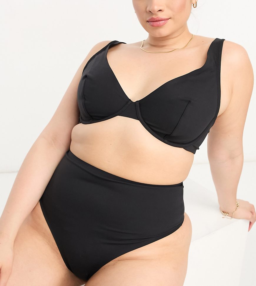 ASOS DESIGN Curve - Marina - Glättender Bügel-BH in Schwarz von ASOS Curve